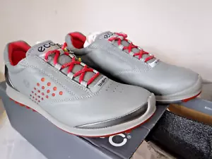 Ecco Golf Shoes womens 38 7 - 7 1/2 Yak Leather Biom Hybrid 2 Gray soft spikes - Picture 1 of 9