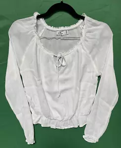 Hollister Damenbluse Größe XS weiß Langarm - Bild 1 von 4