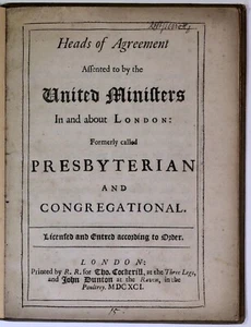 1691 17th Century Theology Heads of Agreement United Ministers London Scarce - Picture 1 of 16