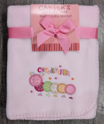 Baby Girl New Vintage Carter's Fleece Caterpillar Blanket - Image 1 of 2
