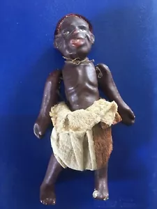 Muñeca articulada afroamericana negra de arte popular de la década de 1930 - Imagen 1 de 7