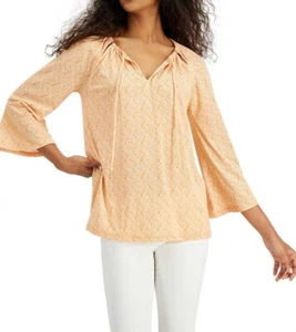 Size Medium Michael Michael Kors Paisley Peasant Top - Picture 1 of 7