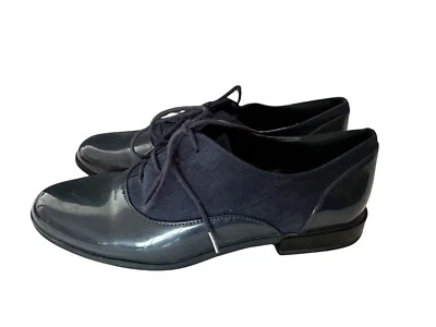 ALDO Women’s Shoes Marwen Blue Patent Leather/Suede Lace Up Oxfords Sz8/38 EUC! - Image 1 of 4