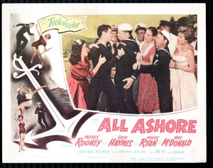 All Ashore 11"x14" Lobby Card Mickey Rooney Dick Haymes Peggy Ryan