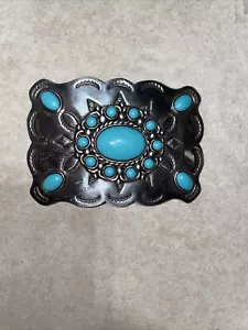 Belt Buckle Southwestern Native Style Cowboy Cowgirl Vaquero Vtg 80s 90s. - Picture 1 of 2