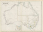 Goldrausch Australien zeigt Goldbezirke in Gelb. Sidney Hall 1856 Karte