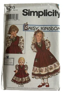 Daisy Kingdom Simplicity Pattern 8263 Child & 18" Doll Matching Dress Sz 5 6 7 8 - Picture 1 of 3