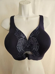 Cacique 42D Balconette Bra Navy Blue Wire free Full Coverage Lightly Lined - Bild 1 von 8