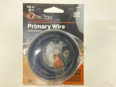 Deka 00499 Black 10 Gauge Primary Wire 8' Long - Image 1 of 4