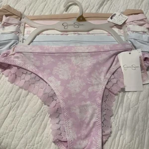 Jessica Simpson Women's Thong Underwear Panties 5 Pair Lace Size Medium Lingerie - Picture 1 of 14