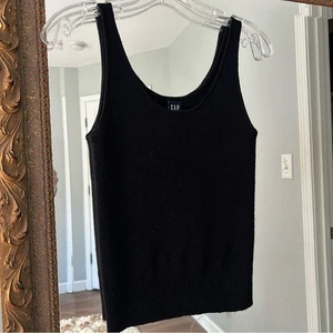 GAP Black Merino Wool Tank top Vintage - Picture 1 of 4
