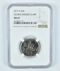 2017-D Washington Quarter George Rogers Clark ATB MS67 NGC *2057 - Picture 1 of 5