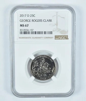 2017-D Washington Quarter George Rogers Clark ATB MS67 NGC *2057 - Image 1 of 4