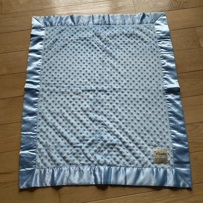 MI BLANKEE BEBÉ AZUL Niño Minky Bumpy Dot 30x35 MANTA DE SEGURIDAD COCHECITO EN MUY BUENA CONDICIÓN EE. UU. Foto 1 de 4
