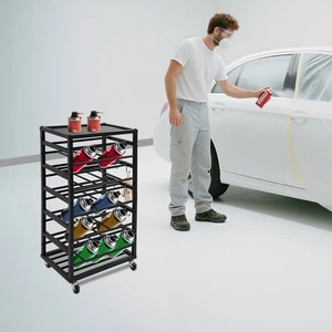 Organizador de pintura de 5 niveles estante de almacenamiento negro carro de almacenamiento organizador rodante de hierro - Imagen 1 de 10