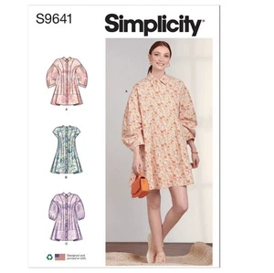 Simplicity 9641 Dresses 14-22 Button Down Darted Bodice Pattern Uncut S9641 - Picture 1 of 2