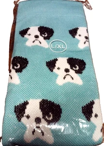 Kniestrümpfe für Mädchen Größe L/XL türkis mit weiß + schwarz Welpe Hunde - Schule 1023 - Bild 1 von 2