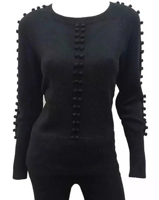 Suéter Love Token Ashton manga longa malha preta - LT77-134 - Imagem 1 de 4