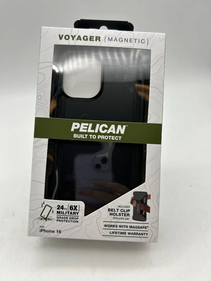 Pelican Voyager Case & Holster for MagSafe for Apple iPhone 16 - Black - Image 1 of 2