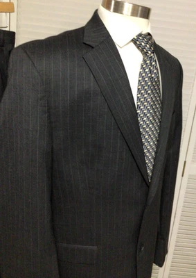 LAUREN RALPH LAUREN HOMBRE GRIS RAYAS LANA 2 PIEZAS TRAJE TALLA: 42L PANTALONES 36x32 Foto 1 de 4