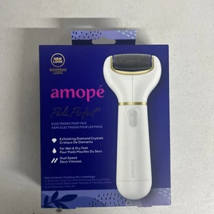 Amope Pedi Perfect Electronic Foot File Pink White Battery Operated Exfoliator - Bild 1 von 1