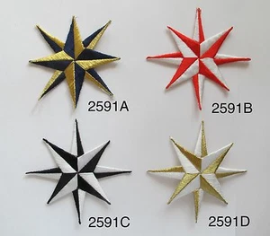 #2591 3 1/4" Gold,White,Blue,Red Star,Cross Embroidery Applique Patch - Picture 1 of 5