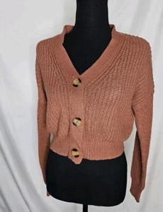 Love Change Italy Damen Pullover braun Zopfmuster Cropped Größe S - Bild 1 von 5