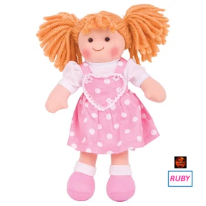 Ragdoll Ruby Soft Plush Toy Doll with Pink Spotted Heart Dress 28cm - Picture 1 of 1