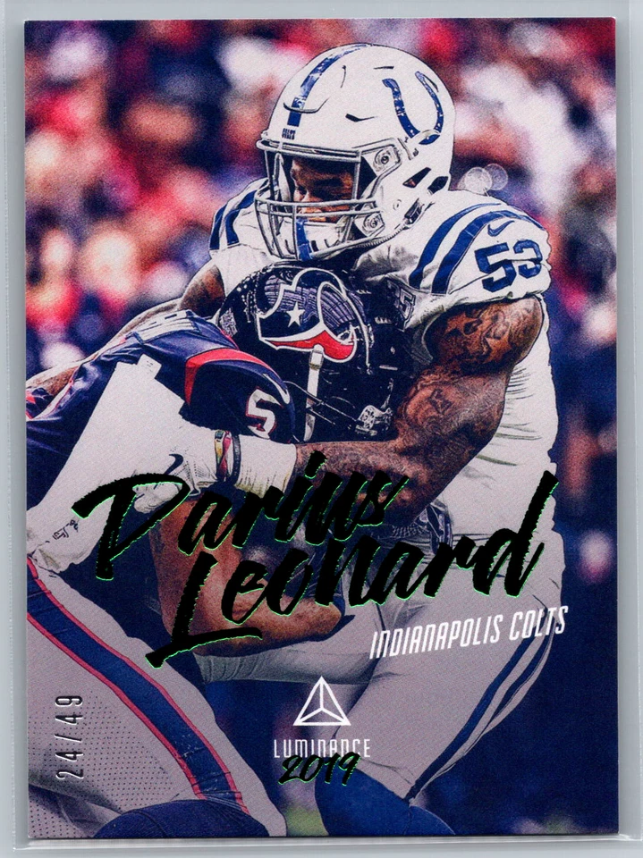 Darius Leonard 2019 Panini Luminance Green /49 #19 Indianapolis Colts Shaquille - Image 1 of 2