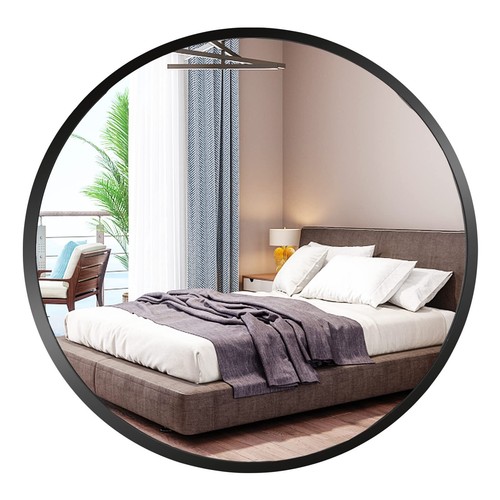 16"36" Black Frame Round Mirror Wall Decor Circle Mirror for Bathroom