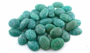 FIFTY Performed 18mm to 19mm x 13mm to 14mm Russian Amazonite Cabochon Rough - Picture 1 of 2