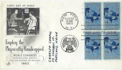4 '60s FDCs Employ Handicap'd B4 SC#1155, Honoring Women B4 1152 - Image 1 of 4