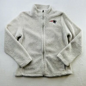 New England Patriots Sweater Youth Large 11/13 White Football Sherpa NFL Girls - Picture 1 of 21