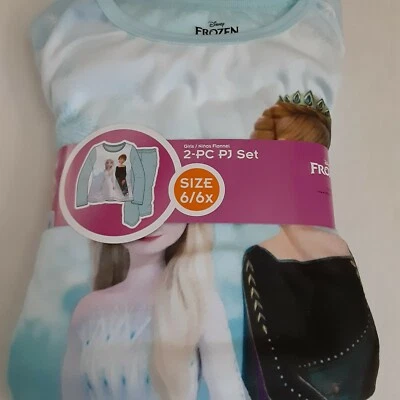 Disney Frozen 2 Piezas Pijama Pijama Conjunto Niñas Lt Azul Talla: 6/6X NUEVO Foto 1 de 4
