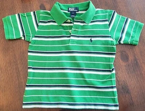 Polo Ralph Lauren Boys 4 Green Multi Short Sleeve EUC BL21 - Picture 1 of 4