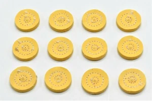 12 Pieces - 1" x 16 Ply - Yellow Buff Wheels for dental jeweler hobby & more!   - Picture 1 of 5