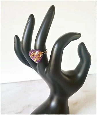 Anillo Corazón Brillo Anillo Distintivo Anillo Cóctel Moda Anillo Oro Regalo Navidad Foto 1 de 4