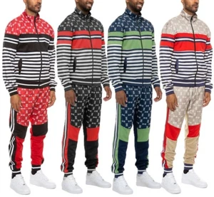 Mens Digital Print Full Zip Track Jacket and Pant Sweat Suit Track Suit - Bild 1 von 7