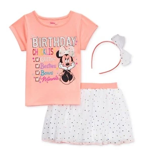 MINNIE MAUS DISNEY 3-teilig. Shirt, Rock & Tiara Outfit Geburtstagskleidung Set $ 36 - Bild 1 von 1