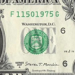 NOV 5 1975 Birthday Date Note Fancy Serial Number One Dollar Bill - Picture 1 of 12