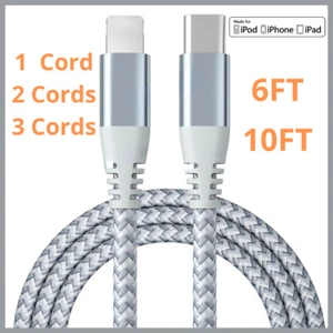 For iPhone 13 12 11 Pro XR X 8 PD 20W Fast Charging Cable Type C USB-C Data Cord - Picture 1 of 15