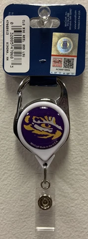 LSU TIGERS PREMIUM METAL RETRACTABLE ID BADGE HOLDER KEY CHAIN WINCRAFT š Cover
