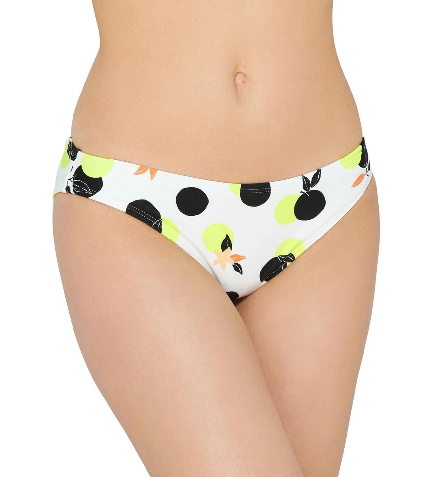 Pantalones de bikini Hula Honey ESF10094 para mujer junior Citrus Geo Hipster, SM, blancos Foto 1 de 2