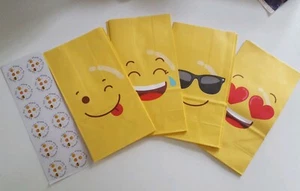 12pcs Emoji Paper Candy Treat Bags Sticker Kid Birthday Party Gift Boxes Favors - Picture 1 of 1