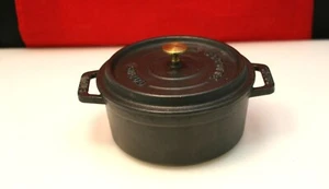 French Staub Cookware Cast Iron Black Matte Mini Cocotte Dutch Oven Unused - Picture 1 of 10