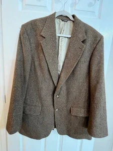 Vintage Bill Blass 100% Camel Hair Blazer Men's Jacket Size 42R Brown Tweed - Picture 1 of 19