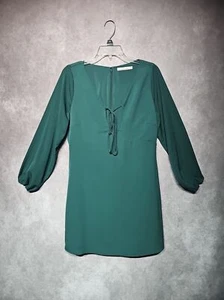 Abercrombie & Fitch Dress Womens Medium Petite Green Knee Length Zip Up - Picture 1 of 10