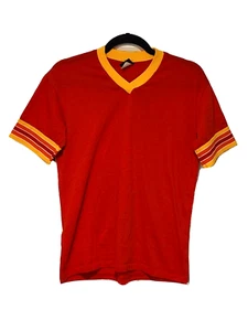 Vintage 1970's Swingster Jersey Size M Blank Distresses Red Made In USA - Picture 1 of 10