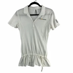 Adidas The Players Club Womens Top Medium TPC Sawgrass White Cinched Waist EUC - Picture 1 of 7
