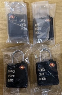 Travel TSA Approved Luggage Travel Suitcase Bag Combination Locks Lot of 4 NEW  - Image 1 of 4